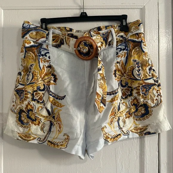 Joie 100% Linen High Waist Floral Shorts - Picture 1 of 6